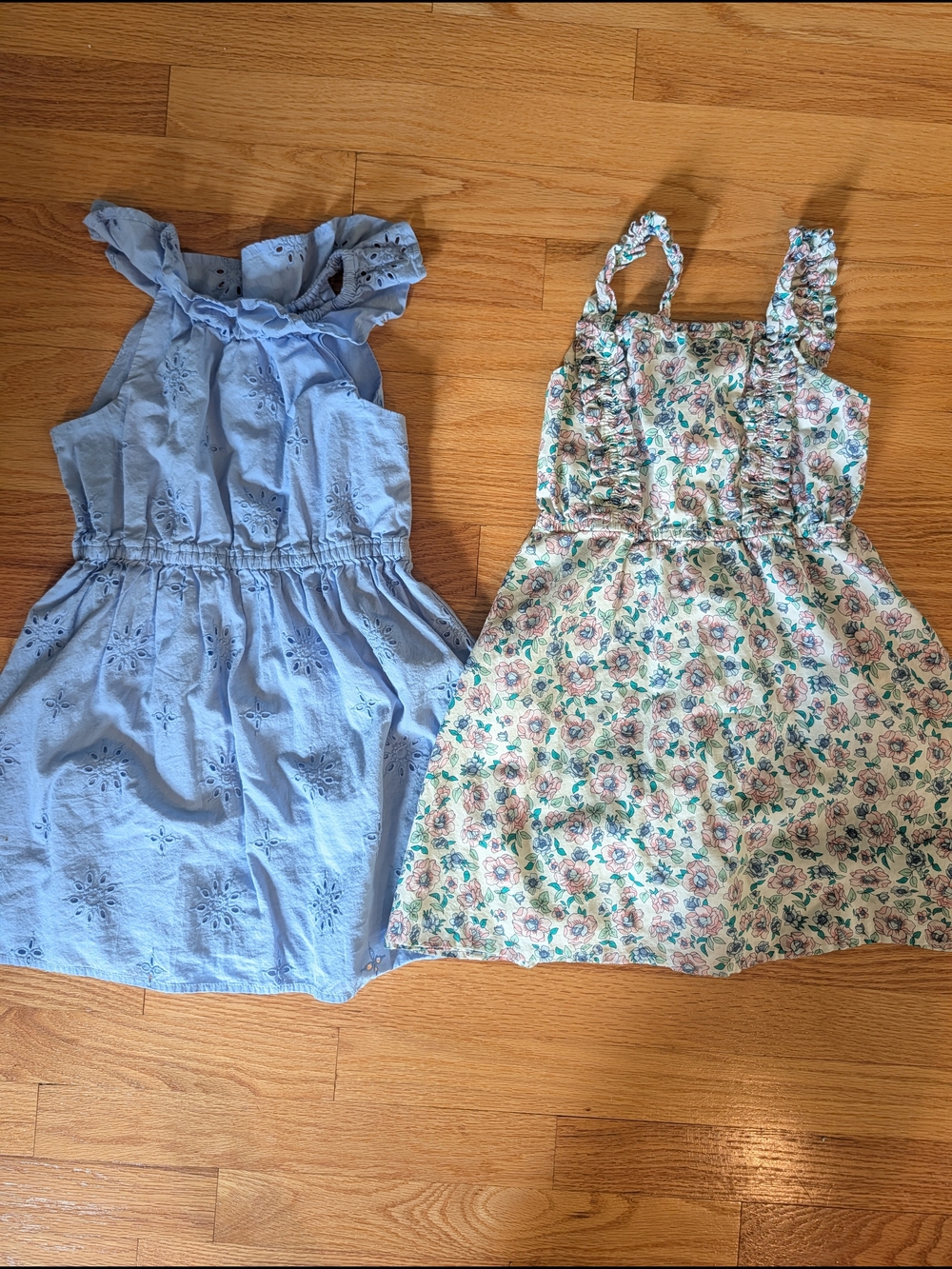 Girls' Light Blue Eyelet Dress